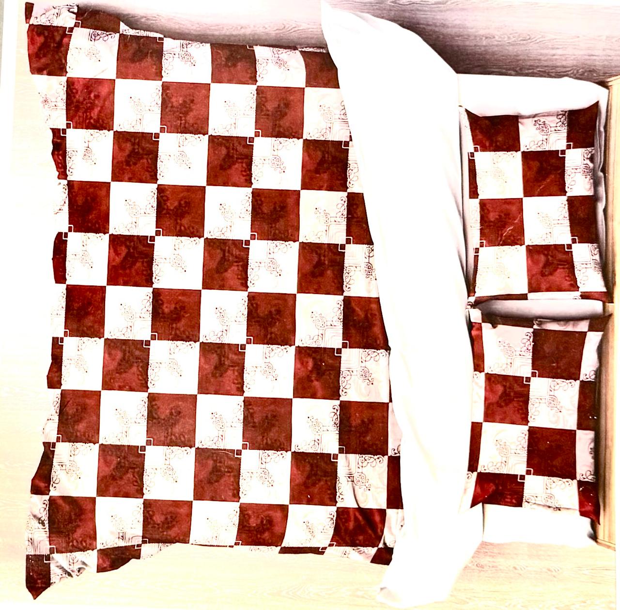 Mulberry Checkered Bedsheet Set
